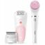 Braun Silk-épil 5 Beauty-Set, Epilierer Damen / Haarentferner, Aufsätze für Rasierer, Peeling, Reinigung für Gesicht und Körper, Tasche, 5-895, weiß/flamingo