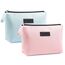 Kleine Schminktasche MAANGE 2 Pcs Reise Kosmetiktasche Tragbare Make up Tasche wasserdichte PU Leder Kosmetiktasche mit Griff Vielseitige für Frauen (Rosa + Blau)