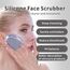 HieerBus Silikon Gesichtsreiniger, Manuelle Peeling Bürste, Handheld Gesichtsreinigungsbürste für Frauen Männer Entfernen Poren Reinigung Massage (grau+weiß)
