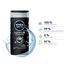 NIVEA MEN Active Clean Duschgel (250 ml), pH-hautneutrale Pflegedusche mit maskulinem Duft, Männer Duschgel mit Aktivkohle für Körper, Gesicht und Haar