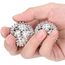 Huoberr 2 Stücke Magnetic Acupressure Balls &3 Stücke Massageringe für Finger Igelball Massage Small 32 mm Durchmesser Skills Borderline Set für Stress Relief oder Massage (Sliver)