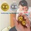 2 Stücke Magnetic Acupressure Balls &3 Stücke Massageringe für Finger Igelball Massage Small 32 mm Durchmesser Skills Borderline Set für Stress Relief oder Massage (Gold)