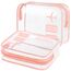 OSDUE 2 Stück Kulturbeutel Transparent, Flugzeug PVC Kosmetiktasche Wasserdicht, Handgepäck-Reisezubehör, Kulturtaschen für Männer, Frauen, Kinder, Familie (Rosa)