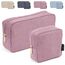 MAGEFY 2 Pcs Make up Taschen für Frauen, Kleine Kosmetiktaschen für Geldbeutel Cord Make up Pouch für Reisen Schule (Rosa)