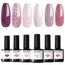 modelones UV Nagellack,6 Farben Shellac Gel Nagellack Rosa Nude Glitzer Shellac Nagellack,Soak Off Natur Gel Polish Nageldesigns,UV-LED UV Gel Lack,Gellack für Anfänger Nail Art Maniküre Salon