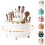 360° Drehbar Make up Organizer, Pinselhalter Kosmetik Aufbewahrung mit 5 Fächern, Aesthetic Schminktisch Organizers für Zimmer Decor Frisiertisch, Schlafzimmer,Badezimmer Organisation (Weiß)