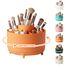 360° Drehbar Make up Organizer, Pinselhalter Kosmetik Aufbewahrung mit 5 Fächern, Aesthetic Schminktisch Organizers für Zimmer Decor Frisiertisch, Schlafzimmer,Badezimmer Organisation (Orange)