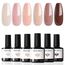 Modelones UV Nagellack, 6 Farben Gel Neutral Nude Rosa Rot für Sommer - Soak Off Nail Polish French Manicure DIY zu Hause Geschenke, 7 ml