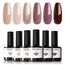 modelones UV Nagellack Braun, Gel Nagellack Shellac Set 6 Farben Nude Glitzer Neutral, Winter Gellack Soak Off Natur Gel Polish Nageldesigns,UV-LED UV Gel Lack,Shellac Nagellack Set für Anfänger DIY