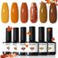 Modelones UV Nagellack 6 Farben Gelb Orange Braun Glitzer Gel Nagellack UV Nageldesign Sets Soak Off Gel Polish für Maniküre Nageldesign Herbst