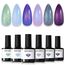Modelones UV Nagellack,Gel Nagellack UV 6 Chamäleon Farben,Glitzer Grün Blau Lila Soak Off Nail Polish French Manicure DIY zu Hause Geschenke