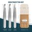 KLINGENHELD® Profi Pinzetten-Set mit ComfortGrip-Spitzen & Anti-Rutsch Griff - Maximaler Halt & höchste Präzision - inkl. Baumwoll-Etui 100% plastikfrei & nachhaltig - Pinzette Augenbrauen zupfen