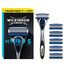 Wilkinson Sword - Hydro 5 Rasierer für Männer, Rasiergriff + 6 Rasierklingen, Feuchtigkeitsspendende Gel-Pools und umklappbarer Trimmer