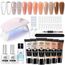 Born Pretty Polygel Starter Set mit UV Lampe - Poly Gel Nägel Set 6 Farben Transparent Weiß Nude Rose Nagelverlängerung Kit Base Top Coat Slip Solution