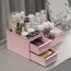 DancesCat Make Up Kosmetik Organizer mit Schubladen, Makeup Organizer Aufbewahrung Kosmetikbox für Waschtische,Schminktisch Organizer Box für Schlafzimmer,Badezimmer,Große Schmink Organizer (Rosa)