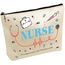 CREATCABIN Canvas Taschen Aufbewahrungstasche Für Krankenschwestern Große Kapazität Kosmetiktasche Make Up Tools Organizer Reißverschlusstasche Für Frauen Geschenk Zum Krankenschwestertag Blau 25x18cm
