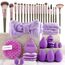 40 Stück Pinselset Makeup Professionelles Make up Pinsel set für Frauen | Foundation-Mischungen | Premium Beauty-Werkzeuge, Schwamm für Foundation, Make-up-Applikatoren (40 Stück - Lila)