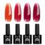 TOMICCA UV Nagellack Set, 4 Farben Transparentes Rot Burgunderrot Tiefrot Und GlitzerRot Gel Nagellack Für Soak-Off UV/LED für Nagelstudio & DIY Home, 8ML