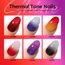 Modelones Gel UV Nagellack Set 6 Farbe ändert Temperatur Gel Nagellack Nail Polish für Soak Off Nail Polish, French Manicure, Nail Art Nageldesign-Dunkelrot perlmuttartig und Schwarz