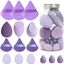 EUDUQ 15 Stück Make up Schwamm Set,Beauty Blender Medium Make Up ei Dreieck Makeup Puderquaste Kosmetik Schwämmchen Waschbar Sponge Abschminkpads für Flüssigkeit Foundation Puder Sonnenschutz