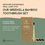 Greenzla Bambus Zahnbürsten (4 Stück) mit Reiseetui & Kohle-Zahnseide | BPA-freie weiche Borsten | umweltfreundliches, natürliches Bambus-Zahnbürstenset | Biologisch abbaubare & kompostierbare