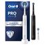 Oral-B Pro 3 3900 Elektrische Zahnbürste/Electric Toothbrush, Doppelpack & 3 Aufsteckbürsten, 3 Putzmodi, 360° Andruckkontrolle für Zahnpflege, Designed by Braun, Geschenk Mann/Frau, White/Black