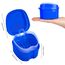 Prothese Box Zahnprothese Box Retainer Container Aufbewahrungsbox mit Hängender Sieb für Falsche Zähne Lagerung Reinigung Dunkelblau