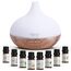 ASAKUKI 300ml Aroma Diffuser, Ultraschall Luftbefeuchter mit 8 * 10ml Ätherische Öle Set Diffusor, 14 Farben LED, 23dB Cool Mist Raumbefeuchter, Yoga, SPA, Zuhause Gelb