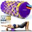 Body & Mind® Faszienrolle Massage-Rolle Fitnessrolle Sportrolle Therapierolle; Faszien-Training am Oberkörper, Nacken, Rücken, Beine, Waden & allen anderen Muskelgruppen; 33 x 14,5 cm; Gelb-Violett