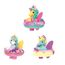 INKEE Toys Magic Bath Galupy Unicorn Star B3 – 3er-Pack Einhorn Badespielzeug für Kinder – Holly, Penny & Lily – Squishy Figuren mit Farbwechsel und Spritzfunktion