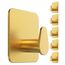 4smile Handtuchhalter ohne Bohren - Badezimmer Handtuchhalter aus Edelstahl, funktionale ovale Klebehaken - Wasserfeste Haken für Bad, Haken selbstklebend, Handtuchhaken, 6er Set, Gold