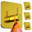 Menz Handtuchhaken ohne Bohren, 4er Pack – Extra starke Handtuchhalter ohne Bohren, Klebehaken Edelstahl, Haken selbstklebend mit wasserfesten Klebepads, Badezimmer Handtuchhalter, Fb. Gold