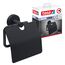tesa Moon Black Toilettenpapierhalter mit Deckel, matt schwarz - WC-Rollenhalter zur Wandbefestigung ohne Bohren, inkl. Klebelösung - 53 mm x 140 mm x 128 mm