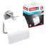 tesa SMOOZ Toilettenpapierhalter mit Deckel, verchromt - WC-Rollenhalter zur Wandbefestigung ohne Bohren, inkl. Klebelösung - 145mm x 130mm x 54mm