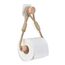2er Set Toilettenpapierhalter ohne Bohren, Vintage Handtuchhalter aus Seil und Holz, Selbstklebende WC Papier Halterung, Industriestil Bad Dekoration, Boho Design, Geeignet für Badezimmer