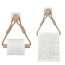 2er Set Toilettenpapierhalter ohne Bohren, Vintage Handtuchhalter aus Seil und Holz, Selbstklebende WC Papier Halterung, Industriestil Bad Dekoration, Boho Design, Geeignet für Badezimmer