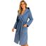 Morgenstern Bademantel Damen mit Kapuze 100% Baumwolle Frottee OEKO-TEX® Morgenmantel Leonie Jeansblau Größe XL