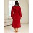 Morgenstern Bademantel Damen mit Kapuze 100% Baumwolle Frottee OEKO-TEX® Morgenmantel Leonie Rot Größe XL