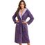 Morgenstern Bademantel Damen mit Kapuze 100% Baumwolle Frottee OEKO-TEX® Morgenmantel Leonie Lila Größe L