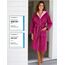 Morgenstern Bademantel Damen mit Kapuze 100% Baumwolle Frottee OEKO-TEX® Morgenmantel Leonie Fuchsia Größe S