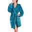 Gräfenstayn Bademantel Damen flauschig mit Kapuze - Kuschelfleece - Öko-Tex Standard 100 - Morgenmantel leicht & kurz - Größe (XL, Türkis)