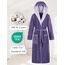 Morgenstern Bademantel Damen mit Kapuze 100% Baumwolle Frottee OEKO-TEX® Morgenmantel Leonie Lila Größe L