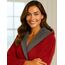 Morgenstern Bademantel Damen mit Kapuze 100% Baumwolle Frottee OEKO-TEX® Morgenmantel Leonie Rot Größe L