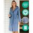 Morgenstern Bademantel Damen mit Kapuze 100% Baumwolle Frottee OEKO-TEX® Morgenmantel Leonie Jeansblau Größe XL