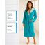 Morgenstern Bademantel Damen mit Kapuze 100% Baumwolle Frottee OEKO-TEX® Morgenmantel Leonie Petrol Größe XL
