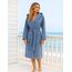 Morgenstern Bademantel Damen mit Kapuze 100% Baumwolle Frottee OEKO-TEX® Morgenmantel Leonie Jeansblau Größe M