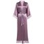 BABEYOND Damen Morgenmantel Lang Einfarbiger Bademantel Spitzen Ärmel Seide Satin Kimono Kleid Damen Sommer Robe Reine Farbe Schlafmantel (Helllila)