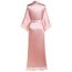BABEYOND Damen Morgenmantel Lang Kurz Einfarbiger Bademantel Spitzen Ärmel Brautjungfer Kimono Satin Nachtwäsche Damen Sommer Robe Strickjacke Reine Farbe Schlafmantel (Pink)
