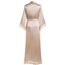BABEYOND Damen Morgenmantel Lang Einfarbiger Bademantel Spitzen Ärmel Seide Satin Kimono Kleid Damen Sommer Robe Reine Farbe Schlafmantel (Lang - Champagner)
