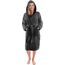 NY Threads Morgenmantel Damen mit Kapuze Fleece Plüsch Weich Bademantel Nachtwäsche Hausmantel (Klein,Dunkelgrau)